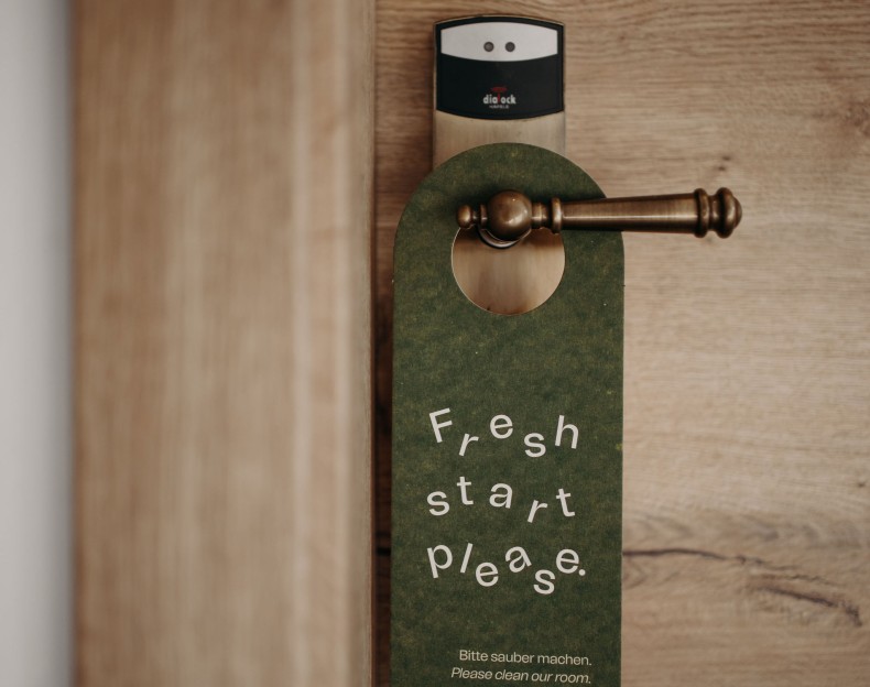 Türschild "Fresh start please" 